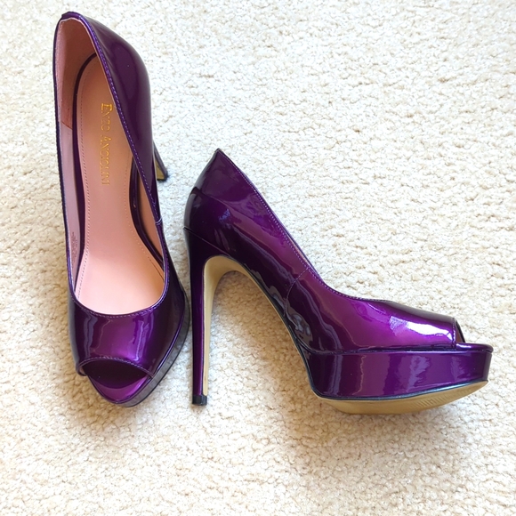 Pretty Purple Patent Enzo Angiolini Heels - Picture 2 of 3